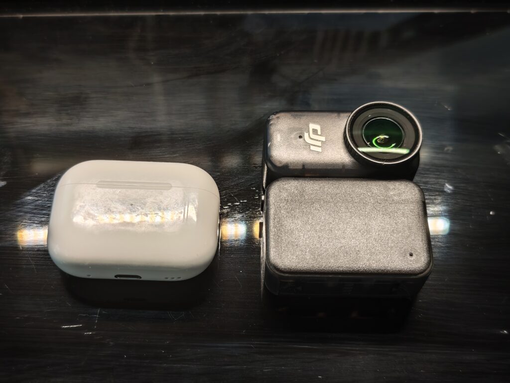 osmo nanoとairpods proの大きさ比較